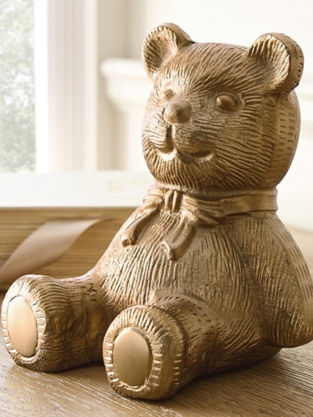Pottery Barn Kids Gold Teddy Bear Bank